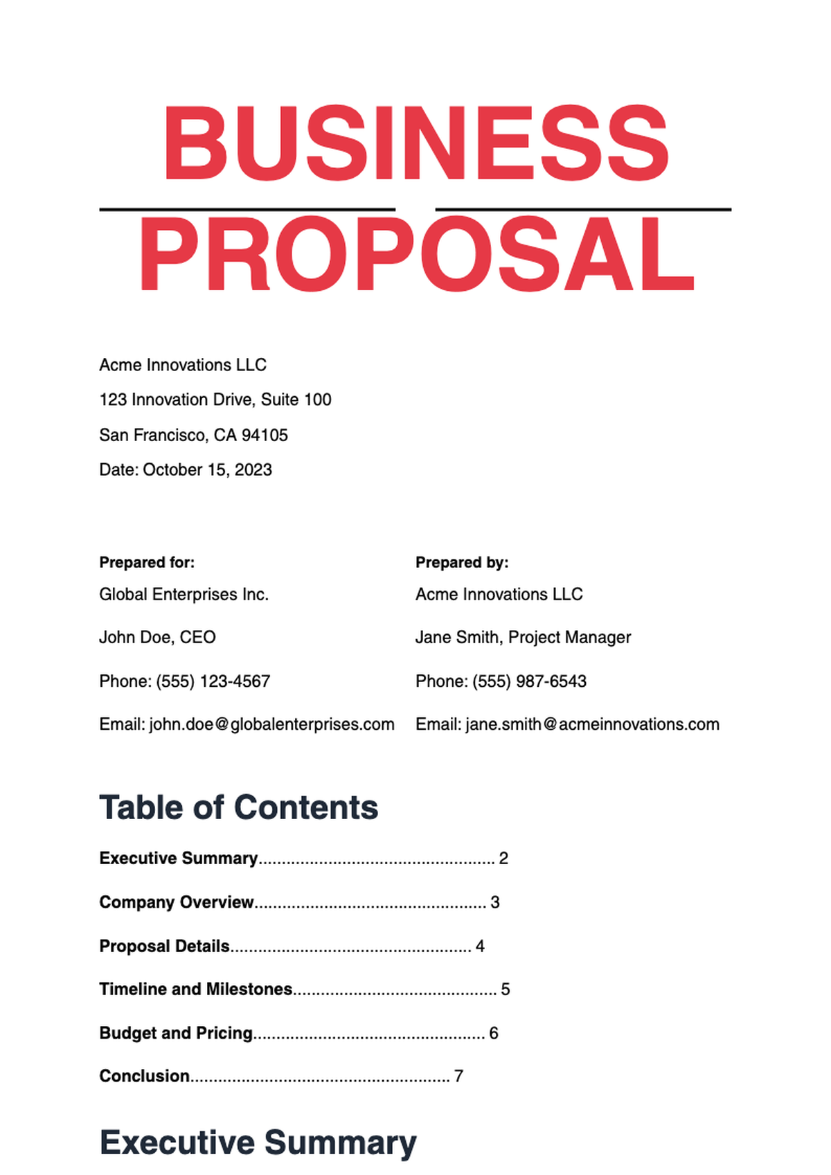 Modern business proposal cover with colorful geometric shapes_variant_1